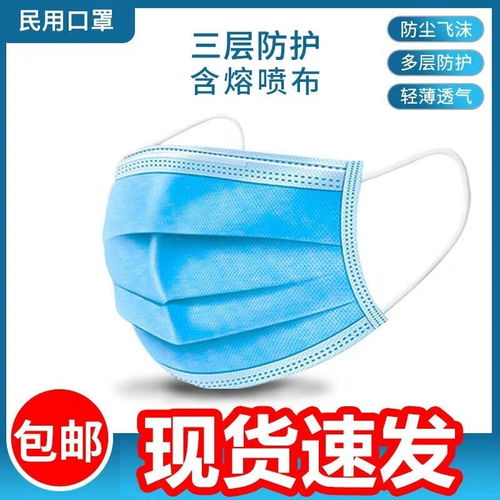 現貨加厚一次性防護口罩 三層含熔噴層，防飛沫透氣，適用全年齡段